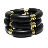 90869, WOODEN MULTI LAYERED STRETCH BRACELET