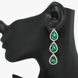 90882, TEARDROP ACCENT RHINESTONE DROP DANGLE EARRING, WEDDING, BRIDAL, PROM