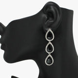 90882, TEARDROP ACCENT RHINESTONE DROP DANGLE EARRING, WEDDING, BRIDAL, PROM