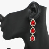 90882, TEARDROP ACCENT RHINESTONE DROP DANGLE EARRING, WEDDING, BRIDAL, PROM