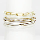 90889, CHAIN ACCENT FAUX LEATHER MULTILAYER WRAP MAGNETIC CLOSURE BRACELET