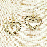 Hammered Metal Double Heart Earring, Valentine's DAY - view 2