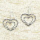 Hammered Metal Double Heart Earring, Valentine's DAY
