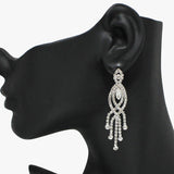 90917, RHINESTONE CRYSTAL EVENING EARRING, WEDDING, BRIDAL, PROM