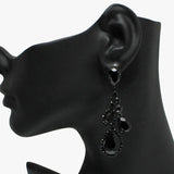90918, TEARDROP ACCENT RHINESTONE EVENING EARRING, WEDDING, BRIDAL, PROM