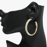 90920, RHINESTONE HOOP EARRING, WEDDING, BRIDAL, PROM