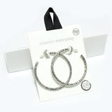 90924, 45MM TEXTURED ROUND HOOP HYPOALLERGENIC EARRING/STERLING SILVER POST