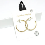 90925, 35MM BRAIDED ROUND HOOP HYPOALLERGENIC EARRING/STERLING SILVER POST