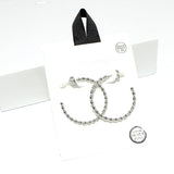 90925, 35MM BRAIDED ROUND HOOP HYPOALLERGENIC EARRING/STERLING SILVER POST