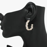 90930, OVAL RHINESTONE ACCENT CUBIC ZIRCONIA EARRING
