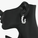 90930, OVAL RHINESTONE ACCENT CUBIC ZIRCONIA EARRING
