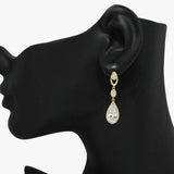 90932, TEARDROP ACCENT CUBIC ZIRCONIA DANGLE EARRING