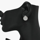 90933, ROUND CUBIC ZIRCONIA STUD EARRING