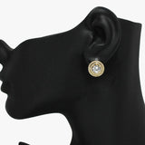 90933, ROUND CUBIC ZIRCONIA STUD EARRING