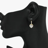 90934, HEART CUBIC ZIRCONIA HUGGIE EARRING, VALENTINE'S DAY