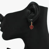 90934, HEART CUBIC ZIRCONIA HUGGIE EARRING, VALENTINE'S DAY