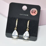 90935, TEARDROP ACCENT CUBIC ZIRCONIA DANGLE EARRING