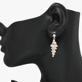 90937, BAGUETTE CUBIC ZIRCONIA DANGLE EARRING, WEDDING, BRIDAL, PROM