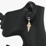 90937, BAGUETTE CUBIC ZIRCONIA DANGLE EARRING, WEDDING, BRIDAL, PROM