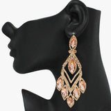 90939, MARQUISE ACCENT OVERSIZED RHINESTONE EVENING EARRING, WEDDING, BRIDAL, PROM