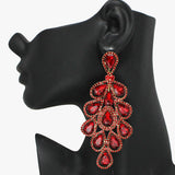 90940, TEARDROP ACCENT OVERSIZED RHINESTONE EVENING EARRING, WEDDING, BRIDAL, PROM