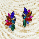90944, MARQUISE ACCENT RHINESTONE EVENING EARRING, WEDDING, BRIDAL, PROM