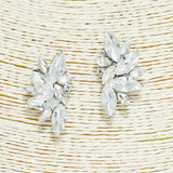 90944, MARQUISE ACCENT RHINESTONE EVENING EARRING, WEDDING, BRIDAL, PROM