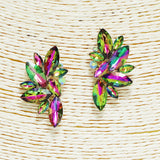 90944, MARQUISE ACCENT RHINESTONE EVENING EARRING, WEDDING, BRIDAL, PROM