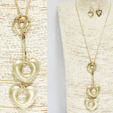Double Heart Charm Long Pendant Necklace, Valentine's DAY