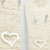Open CUT Hammered Heart Long Pendant Necklace, Valentine's DAY - view 2