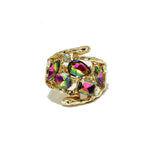 90951, GEOMETRIC RHINESTONE STRETCH RING