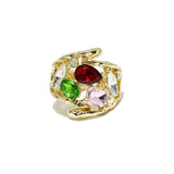 90951, GEOMETRIC RHINESTONE STRETCH RING