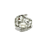90951, GEOMETRIC RHINESTONE STRETCH RING