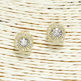 90957, ROUND CUBIC ZIRCONIA STUD EARRING