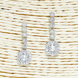 90958, GEOMETRIC CUBIC ZIRCONIA DANGLE EARRING