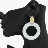 Matte Finish Round Accent Post Earring