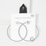 91024, 55MM BRAIDED ROUND HOOP HYPOALLERGENIC EARRING/STERLING SILVER POST