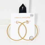 91024, 55MM BRAIDED ROUND HOOP HYPOALLERGENIC EARRING/STERLING SILVER POST