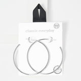 91026, 55MM SIMPLE ROUND HOOP HYPOALLERGENIC EARRING/STERLING SILVER POST