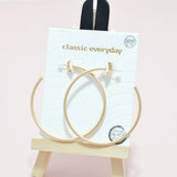 91026, 55MM SIMPLE ROUND HOOP HYPOALLERGENIC EARRING/STERLING SILVER POST