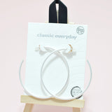 91026, 55MM SIMPLE ROUND HOOP HYPOALLERGENIC EARRING/STERLING SILVER POST