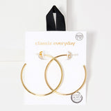 91027, 45MM SIMPLE ROUND HOOP HYPOALLERGENIC EARRING/STERLING SILVER POST