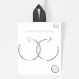 91028, 35MM SIMPLE ROUND HOOP HYPOALLERGENIC EARRING/STERLING SILVER POST