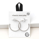 91028, 35MM SIMPLE ROUND HOOP HYPOALLERGENIC EARRING/STERLING SILVER POST