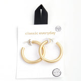 91031, 35MM SIMPLE THICK ROUND HOOP HYPOALLERGENIC EARRING/STERLING SILVER POST