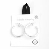 91031, 35MM SIMPLE THICK ROUND HOOP HYPOALLERGENIC EARRING/STERLING SILVER POST