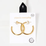 91031, 35MM SIMPLE THICK ROUND HOOP HYPOALLERGENIC EARRING/STERLING SILVER POST