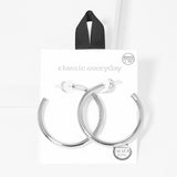 91032, 45MM SIMPLE THICK ROUND HOOP HYPOALLERGENIC EARRING/STERLING SILVER POST