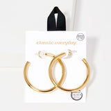 91032, 45MM SIMPLE THICK ROUND HOOP HYPOALLERGENIC EARRING/STERLING SILVER POST