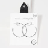 91033, 35MM HUMP DESIGN ROUND HOOP HYPOALLERGENIC EARRING/STERLING SILVER POST